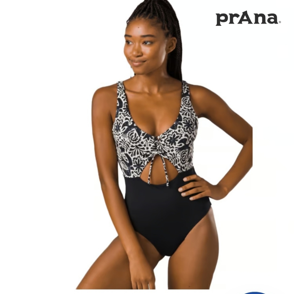 Prana Ruby Beach One Piece One Piece, XS, Black And White